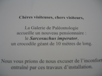Affichette Sarcosuchus Imperator